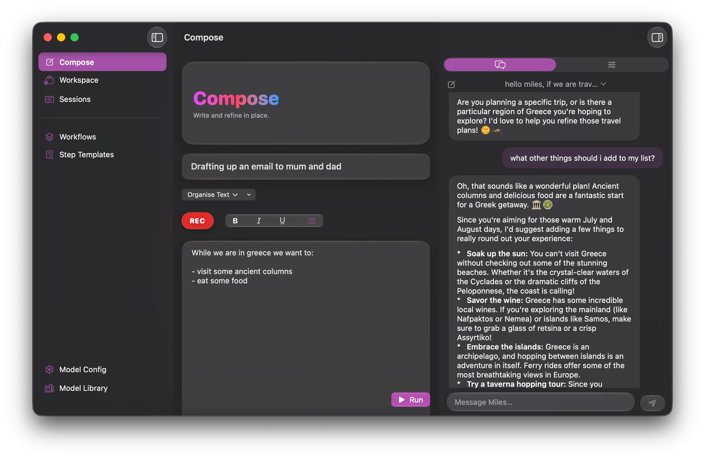 Compose view opened in the desktop Tanuki app